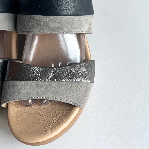 Dansko Grey Black Silver Leather Suede Rubber Outsole Sandals size EUR39, US 8.5 - Picture 6 of 15